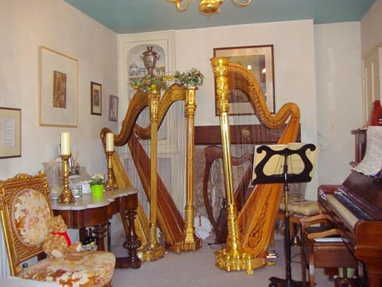 Elizabeth-Jane Baldry's music room, with harps