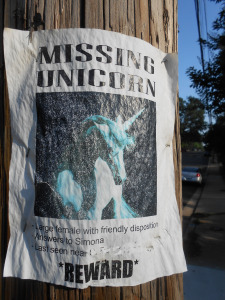 Unicorn missing poster