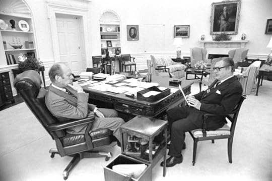 Gerald Ford and Nelson Rockefeller Meet in the Oval Office March 12, 1975 (Source: White House; photographer Ricardo THomas)