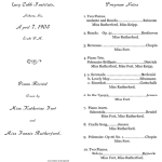 Kate's Recital Program, 1903