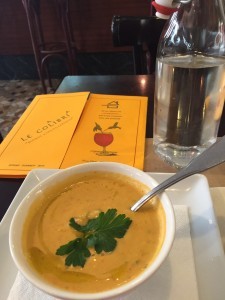 This delectable chilled, pureed soup from Le Colibri in Montmartre made me want to lick the bowl.