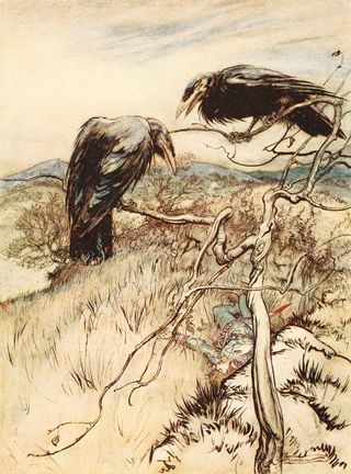 The Twa Corbies by Arthur Rackham