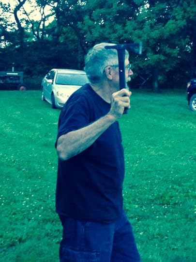 My Daddy showing the rest of us how to get the perfect head shot on a zombie...I mean hit the target