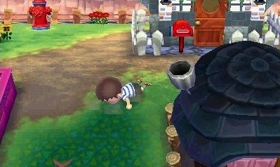 A character falling over in Animal Cross: New Leaf
