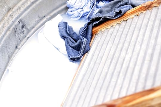 Washing clothes, the old-fashioned way