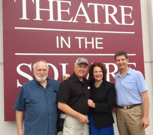 On July 1st Bob Harter (2nd from left) received the keys to Marietta GA's Theatre On The Square from owner Philip Goldstein (far right). On either side of Harter is Bob Rector (playwright/director) and Marsha Roberts (Producer) of LETTERS FROM THE FRONT. Harter originally starred in the play from 1992 thru 1996. He has since starred in movies and TV shows and founded Atlanta's premiere acting school with partner Della Cole (who also starred in the show for many years). Harter plans to bring a wide variety of entertainment to the venue including plays, music and comedy shows.