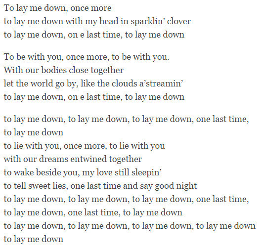 lay me down