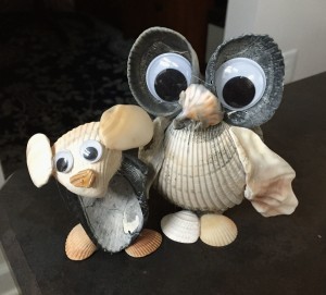sea shell koala and owl