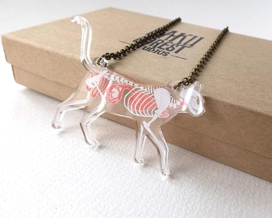 Skeleton X-Ray Cat Necklace