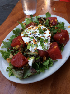 Balsamic watermelon burruta salad