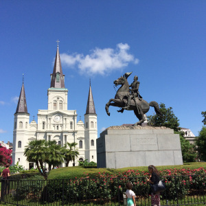 Jackson Square, a historic park.