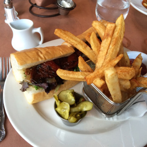 A po boy and fries.