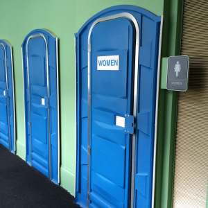 Even the restrooms were themed to Mardi Gras!