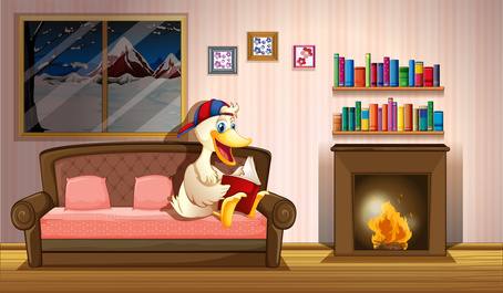 duck reading a book