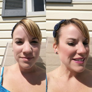 Before (on the left) and After my contouring attempt