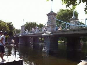 The Pedestrian Bridge over the lagoon in the Public Garden in Boston. (Photo: Sarah Sundin, July 2014)