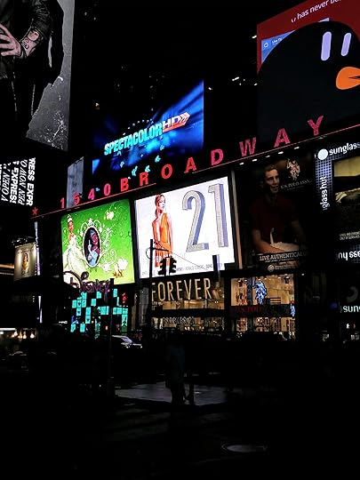 Times Square at night. 