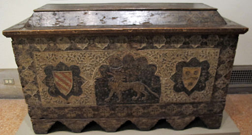 Italia del nord (forse), cassone, 1450-90 ca. hope chest