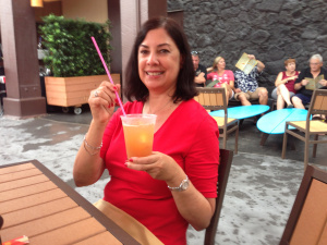 Nancy with drink