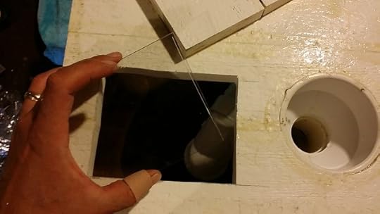 Cut plastic ready to be inserted