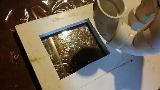 Set plastic into opening