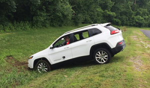 jeep in a ditch