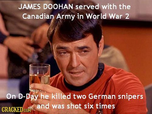 33 Facts About Famous People You Won't Believe Are True Article | James Doohan