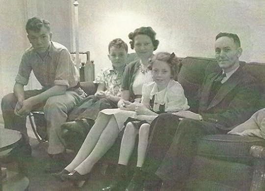 Day family: George Jr, Jimmy, Aunt Verda, Marceline, Uncle George in Watsonville, circa 1939
