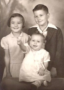 Carleen, Larry, Betty (seated), Watsonville 1940