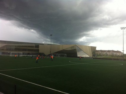 Clouds loomed over Clareview as the Eddies cut practice short.