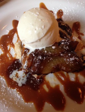 We drank champagne, had delicious food and apple tart with salty caramel for dessert