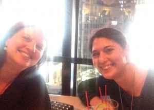 Barbara, my agent Anna and I went for a last drink at The Marriott Marquis. I was really beginning to feel tired - here I have been up for almost 24 hrs. Times Square lights in the background.