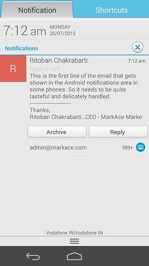 Email notifications on mobile