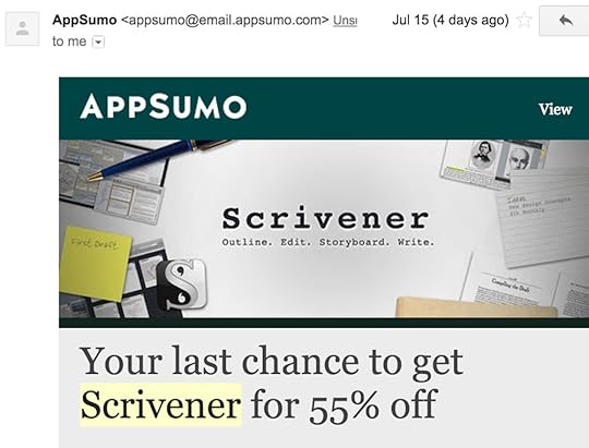 Appsumo scrivener promotion