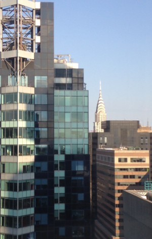 Chrysler building. Restaurangen snurrar 360 grader på en timme.