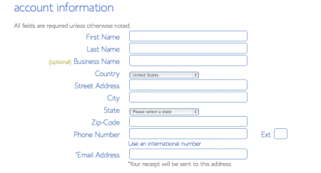 Fill in Contact Info: Author Website