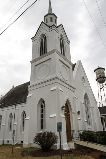 Clinton Baptist church corner water tower color watermark_