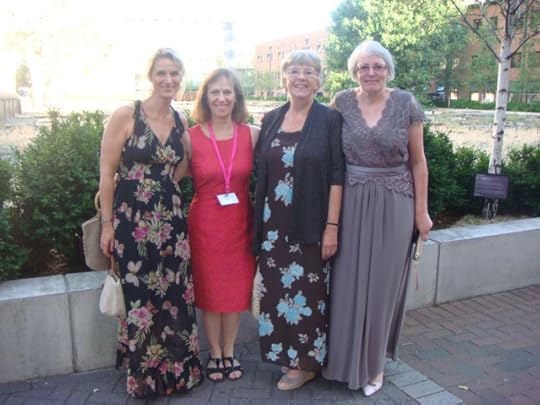 The Border Reivers march on London for the Gala Dinner! (Caroline Roberts, Janet MacLeod Trotter, Shirley Dickson, Lorna Windham)