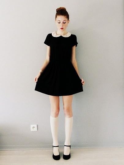 By Monshowroom Peter Pan Collar Dress, H&M Knee High Socks
