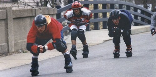 Mike, far right, on Devil's Backbone, circa 1993. 