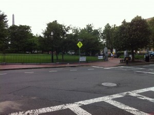 Charlestown's City Square, from the south. (Photo: Sarah Sundin, July 2014)
