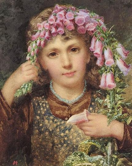 Girl With Foxglove by Samuel McLoy (1831-1904)