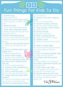 Printable of 50 Fun Things for Kids to Do