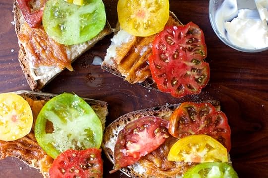 tomato and fried provolone sandwich