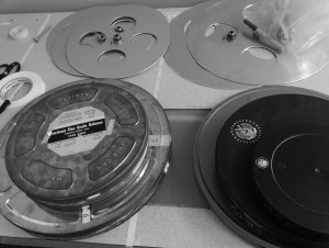Choreometrics film to be inspected. Photo by April Rodriguez.
