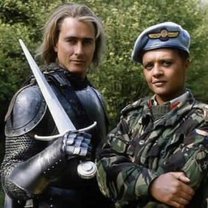 Marcus Gilbert (left) in Doctor Who