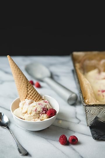 Marzipan Raspberry Gelato Recipe via FoodforMyFamily.com