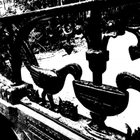 wrought iron peacocks