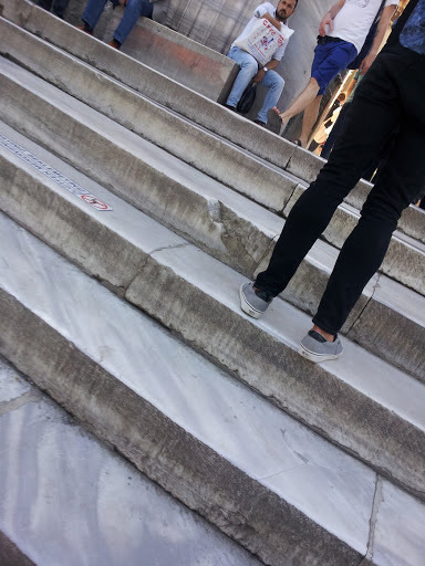 Steps into the Blue Mosque. 