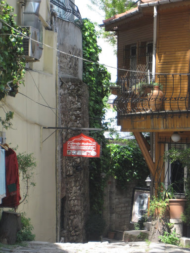 The long steep pathway to a traditional crafts museum in Istanbul.